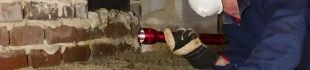 Pest control technician inspecting a crawl space for ant activity and entry points in Sarasota, FL